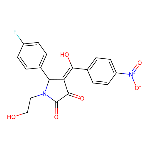 5-(4-fluorophenyl)-3-hydroxy-1-(2-hydroxyethyl)-4-(4-nitrobenzoyl)-1H-pyrrol-2(5H)-one structure