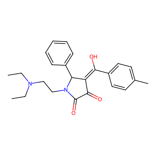 (4E)-1-(2-diethylaminoethyl)-4-[hydroxy-(4-methylphenyl)methylidene]-5-phenylpyrrolidine-2,3-dione structure