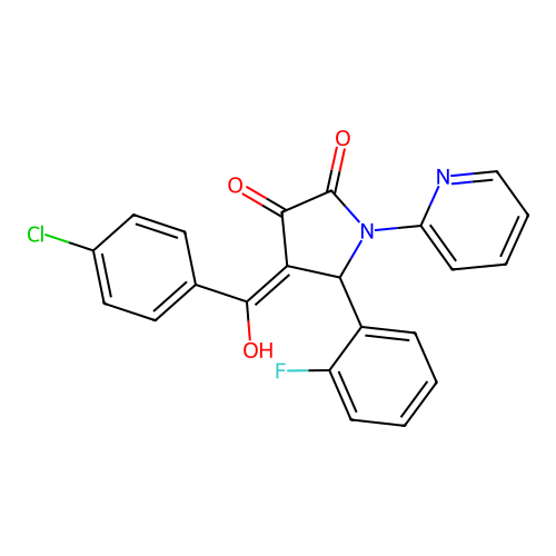 4-(4-chlorobenzoyl)-5-(2-fluorophenyl)-3-hydroxy-1-(pyridin-2-yl)-1H-pyrrol-2(5H)-one structure