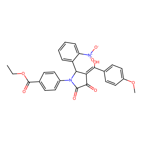 ethyl 4-[3-hydroxy-4-(4-methoxybenzoyl)-5-(2-nitrophenyl)-2-oxo-2,5-dihydro-1H-pyrrol-1-yl]benzoate structure