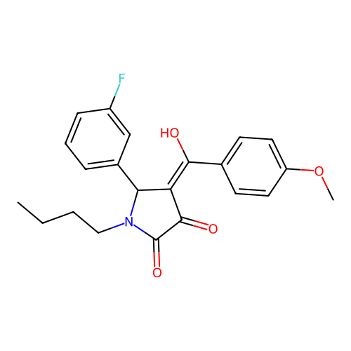 1-butyl-5-(3-fluorophenyl)-3-hydroxy-4-(4-methoxybenzoyl)-1,5-dihydro-2H-pyrrol-2-one structure