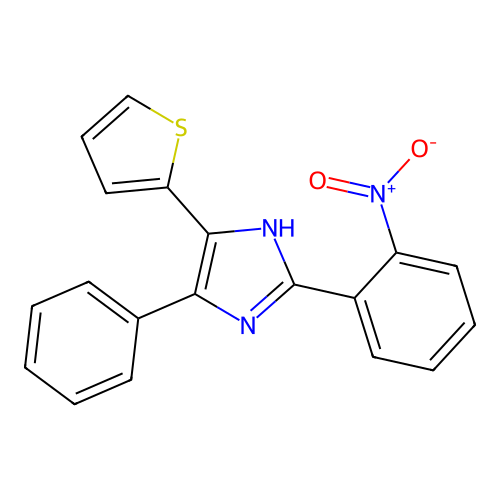 2-(2-nitrophenyl)-5-phenyl-4-(thiophen-2-yl)-1H-imidazole structure