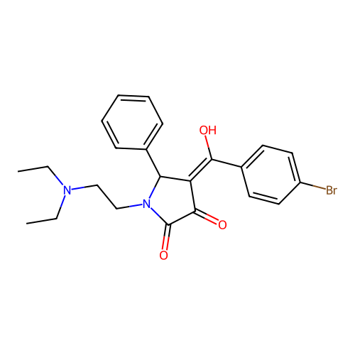 4-(4-bromobenzoyl)-1-(2-(diethylamino)ethyl)-3-hydroxy-5-phenyl-1H-pyrrol-2(5H)-one structure