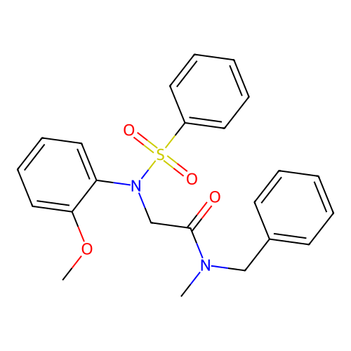 N-benzyl-2-[2-methoxy(phenylsulfonyl)anilino]-N-methylacetamide structure