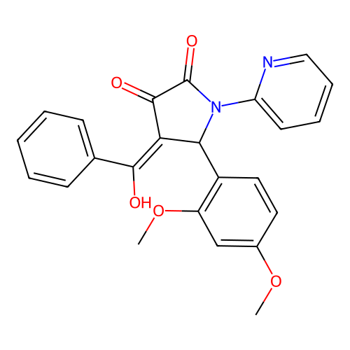 4-benzoyl-5-(2,4-dimethoxyphenyl)-3-hydroxy-1-(2-pyridinyl)-1,5-dihydro-2H-pyrrol-2-one structure