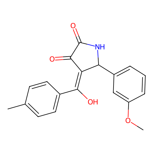 (4E)-4-[hydroxy(4-methylphenyl)methylidene]-5-(3-methoxyphenyl)pyrrolidine-2,3-dione structure