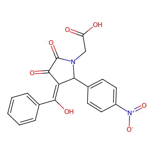 [3-benzoyl-4-hydroxy-2-(4-nitrophenyl)-5-oxo-2,5-dihydro-1H-pyrrol-1-yl]acetic acid structure
