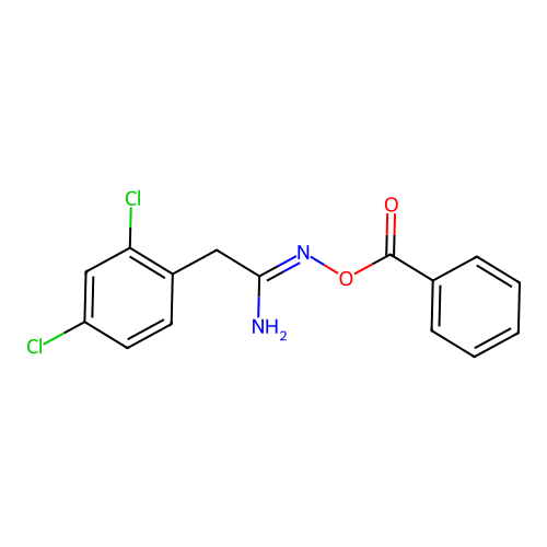 N'-(benzoyloxy)-2-(2,4-dichlorophenyl)ethanimidamide structure