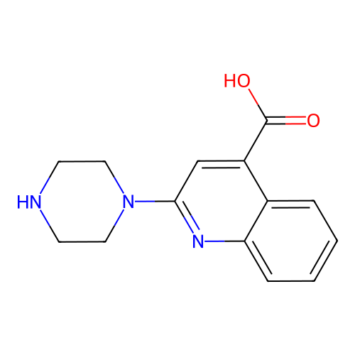 2-Piperazin-1-yl-quinoline-4-carboxylic acid structure