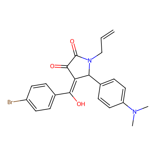 1-allyl-4-(4-bromobenzoyl)-5-(4-(dimethylamino)phenyl)-3-hydroxy-1H-pyrrol-2(5H)-one structure