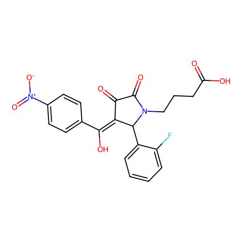 4-(2-(2-fluorophenyl)-4-hydroxy-3-(4-nitrobenzoyl)-5-oxo-2,5-dihydro-1H-pyrrol-1-yl)butanoic acid structure