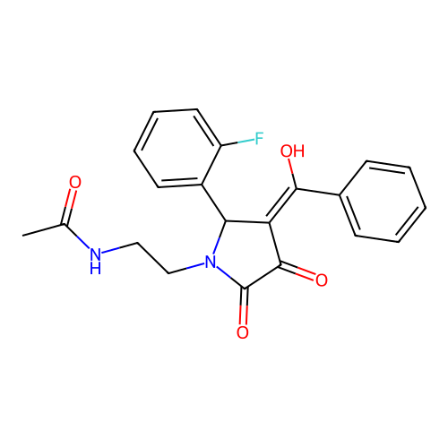 N-(2-(3-benzoyl-2-(2-fluorophenyl)-4-hydroxy-5-oxo-2,5-dihydro-1H-pyrrol-1-yl)ethyl)acetamide structure