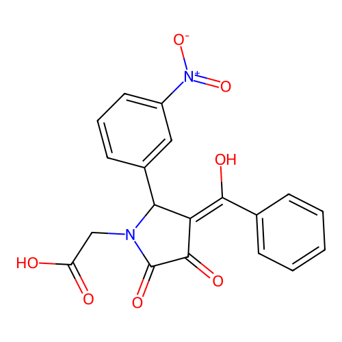 [3-benzoyl-4-hydroxy-2-(3-nitrophenyl)-5-oxo-2,5-dihydro-1H-pyrrol-1-yl]acetic acid structure