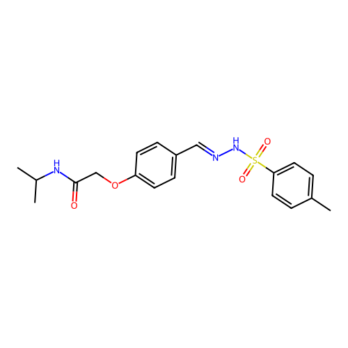 2-[4-[(E)-[(4-methylphenyl)sulfonylhydrazinylidene]methyl]phenoxy]-N-propan-2-ylacetamide structure