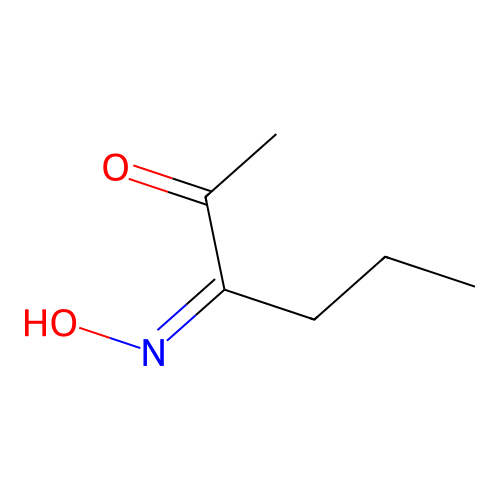 (3Z)-3-hydroxyiminohexan-2-one structure