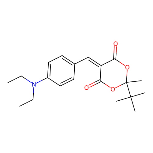 2-Tert-butyl-5-[4-(diethylamino)benzylidene]-2-methyl-1,3-dioxane-4,6-dione structure