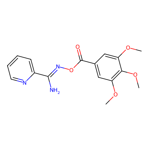N'-{[(3,4,5-trimethoxyphenyl)carbonyl]oxy}pyridine-2-carboximidamide structure