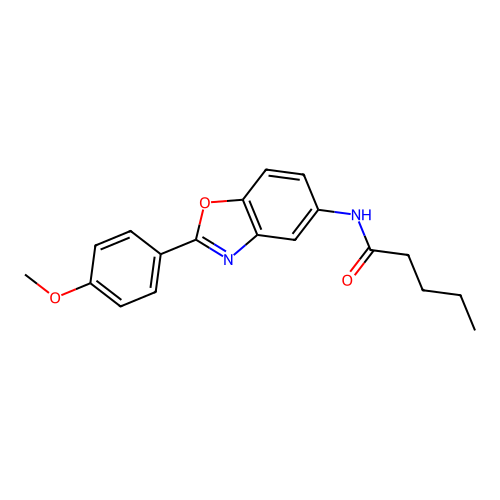 N-[2-(4-methoxyphenyl)-1,3-benzoxazol-5-yl]pentanamide structure