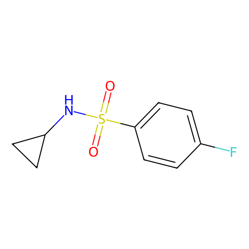 N-cyclopropyl-4-fluorobenzene-1-sulfonamide structure