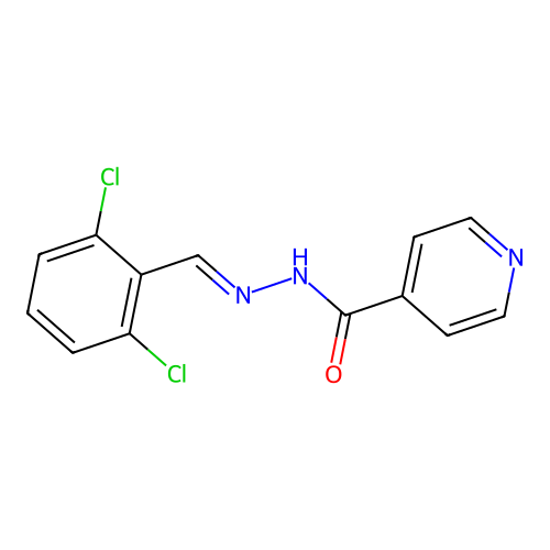 N'-(2,6-dichlorobenzylidene)isonicotinohydrazide structure