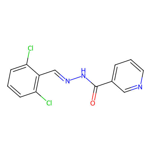 Picolinic acid, (2,6-dichlorobenzylidene)hydrazide structure