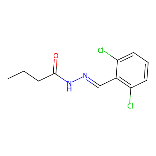 N-[(2,6-dichlorophenyl)methylideneamino]butanamide structure