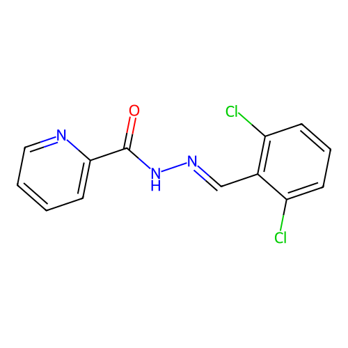 N'-[(E)-(2,6-dichlorophenyl)methylidene]pyridine-2-carbohydrazide structure