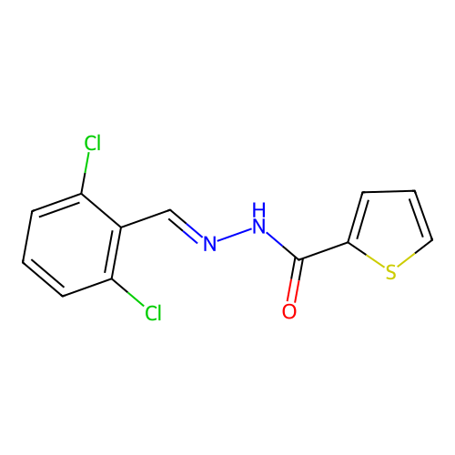 N'-(2,6-dichlorobenzylidene)-2-thiophenecarbohydrazide structure
