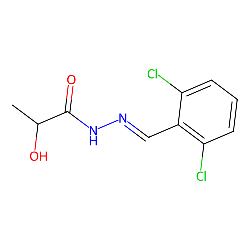 Lactic acid, (2,6-dichlorobenzylidene)hydrazide structure