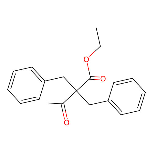 Ethyl 2,2-dibenzyl-3-oxobutanoate structure