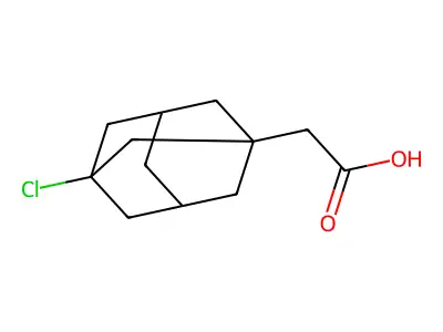 2-[(5S,7R)-3-chloro-1-adamantyl]acetic acid structure