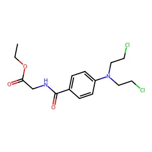 Ethyl 2-[[4-[bis(2-chloroethyl)amino]benzoyl]amino]acetate structure
