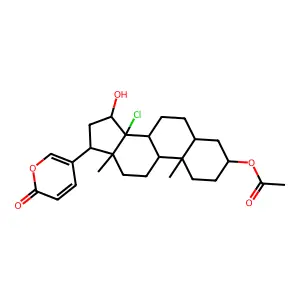 Bufa-20,22-dienolide, 3-(acetyloxy)-14-chloro-15-hydroxy- structure
