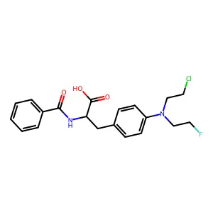 Alanine, N-benzoyl-3-(p-((2-chloroethyl)(2-fluoroethyl)amino)phenyl)- structure