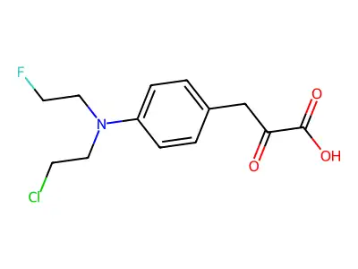 Pyruvic acid, 3-(p-((2-chloroethyl)(2-fluoroethyl)amino)phenyl)- structure