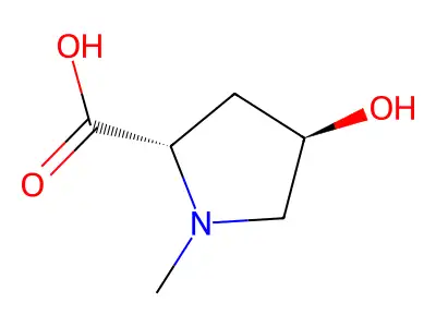 4-Hydroxy-1-methylpyrrolidine-2-carboxylic acid structure
