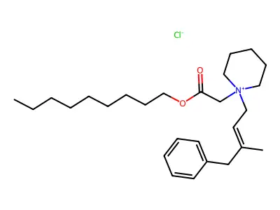 Nonyl 2-[1-(3-methyl-4-phenylbut-2-enyl)piperidin-1-ium-1-yl]acetate chloride structure
