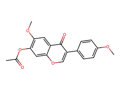 Isoflavone, 7-hydroxy-4',6-dimethoxy-, acetate structure