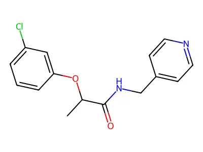 2-(3-chlorophenoxy)-N-(pyridin-4-ylmethyl)propanamide structure