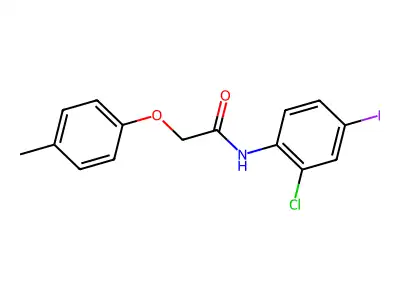 N-(2-chloro-4-iodophenyl)-2-(4-methylphenoxy)acetamide structure