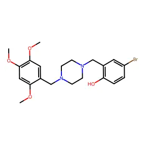 4-Bromo-2-{[4-(2,4,5-trimethoxybenzyl)piperazin-1-yl]methyl}phenol structure