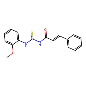 (E)-N-[(2-methoxyphenyl)carbamothioyl]-3-phenylprop-2-enamide structure