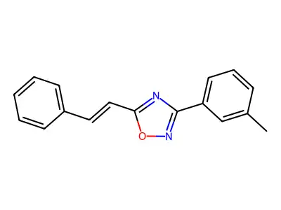 3-(3-methylphenyl)-5-[(E)-2-phenylethenyl]-1,2,4-oxadiazole structure