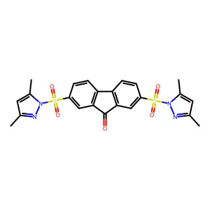 2,7-bis((3,5-dimethyl-1H-pyrazol-1-yl)sulfonyl)-9H-fluoren-9-one structure