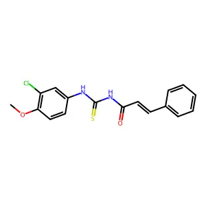 (E)-N-[(3-chloro-4-methoxyphenyl)carbamothioyl]-3-phenylprop-2-enamide structure