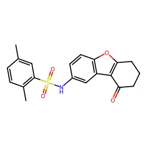 2,5-dimethyl-N-(9-oxo-7,8-dihydro-6H-dibenzofuran-2-yl)benzenesulfonamide structure