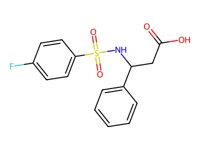 3-{[(4-Fluorophenyl)sulfonyl]amino}-3-phenylpropanoic acid structure