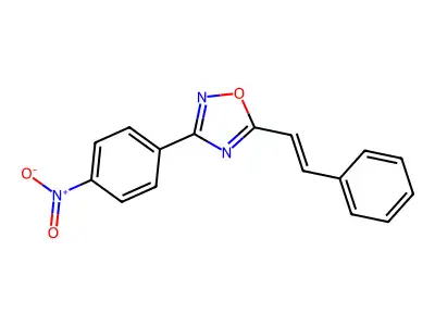 3-(4-nitrophenyl)-5-[(E)-2-phenylethenyl]-1,2,4-oxadiazole structure
