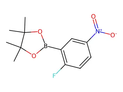 2-Fluoro-5-nitrophenylboronic acid, pinacol ester structure