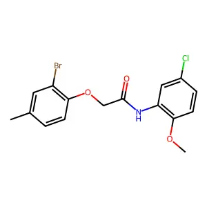 2-(2-bromo-4-methylphenoxy)-N-(5-chloro-2-methoxyphenyl)acetamide structure